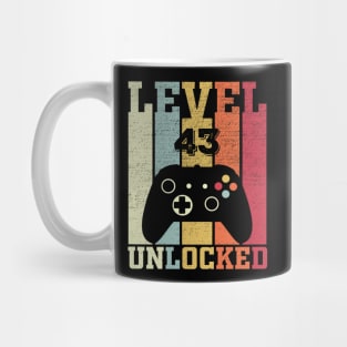 Level 43 Unlocked Funny Video Gamer 43rd Birthday Gift Mug